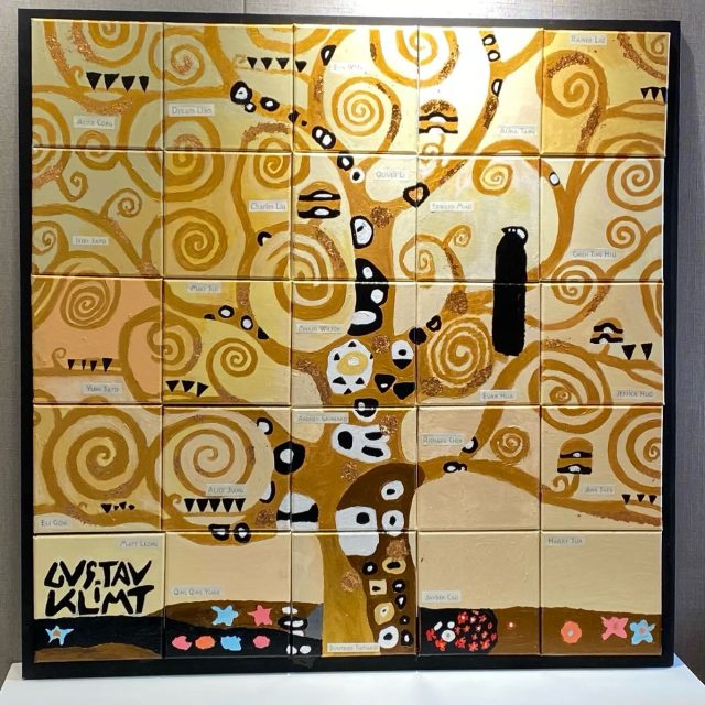 Tree of Life by Klimt, a collaborative project with Year 6. #primary #gallery